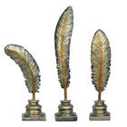 Kit Com 3 Escultura Decoração Para Sala Estatuetas Penas