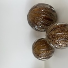 Kit Com 3 Esferas Murano Marrons Com Dourado (tamanhos P  M E