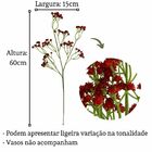 Kit Com 3 Galhos De Mosquitinho Vermelho Artificial Para Tran