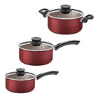 Kit Com 3 Panela Tramontina Paris Antiaderente Com Tampa De V