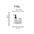 Kit Com 3 Peças Para Banheiro Em Ceramica Paris Branco E Pret