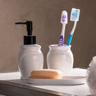 Kit Com 3 Peças Para Banheiro Em Ceramica Paris Branco E Pret