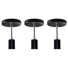 Kit Com 3 Pendente Tubo Cilindro Alumínio 4x6cm E27 Preto St4