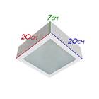 kit com 3 Plafon de sobrepor 20x20 em aço e vidro jateado lum