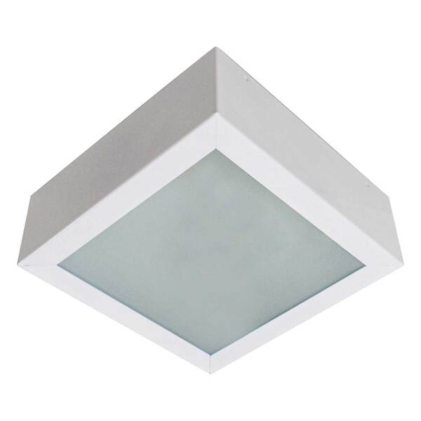 kit com 3 Plafon de sobrepor 20x20 em aço e vidro jateado lum