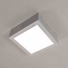 kit com 3 Plafon de sobrepor 20x20 em aço e vidro jateado lum