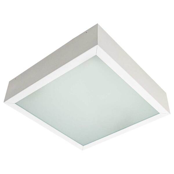 kit com 3 Plafon de sobrepor 30x30 em aço e vidro jateado lum