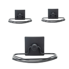 Kit Com 3 Porta Sabonete Saboneteira Dupla Face 3m Preto Fosco