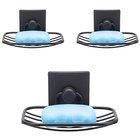 Kit Com 3 Porta Sabonete Saboneteira Dupla Face 3m Preto Fosco