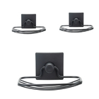 Kit Com 3 Porta Sabonete Saboneteira Dupla Face 3m Preto Fosco