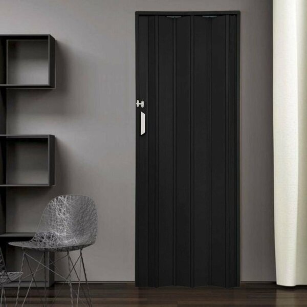 Kit Com 3 Portas Sanfonada De Pvc 210x62cm Bariri Preto Absol