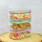 Kit Com 3 Potes Herméticos Empilháveis Transparentes 425ml Ve