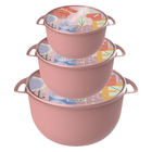 Kit Com 3 Potes Redondos Caçarola Com Alça E Tampa 3,2/6,5/11