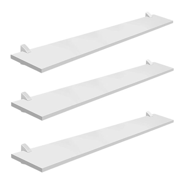 Kit Com 3 Prateleira Estante Mdf Branca 20x100