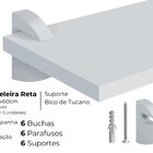 Kit Com 3 Prateleira Estante Mdf Branca 20x60