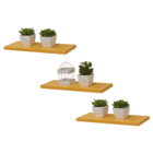 Kit Com 3 Prateleiras 40 X 10cm Suporte Invisivel Cor Amarelo