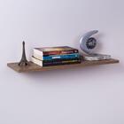 Kit Com 3 Prateleiras 40 X 20cm Suporte Invisivel - Cor Nogal