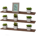 Kit Com 3 Prateleiras 60 X 15cm Suporte Invisivel Cor Nogal M