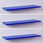 Kit Com 3 Prateleiras 60 X 20cm Suporte Invisivel - Cor Azul