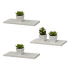 Kit Com 3 Prateleiras Brancas 60 X 20cm Com Suporte Invisível
