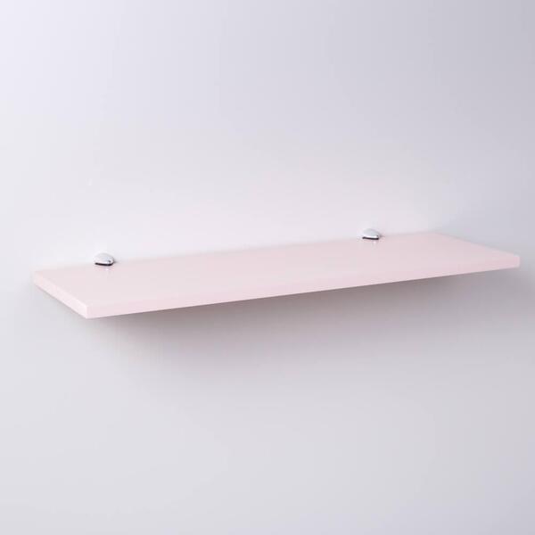 Kit Com 3 Prateleiras Rosa Bebê 40x20cm Com Suporte Tucano