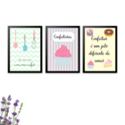 Kit Com 3 Quadros Decorativos Confeitaria 2