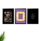 Kit Com 3 Quadros Decorativos Friends