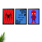 Kit Com 3 Quadros Decorativos Homem Aranha Cute