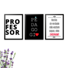 Kit Com 3 Quadros Decorativos Professor Herói