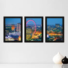 Kit Com 3 Quadros - Londres Inglaterra Mundo - 153kq02p