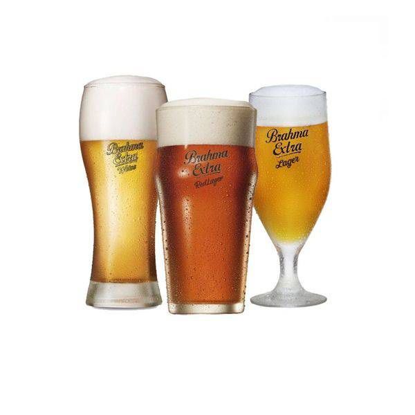 Kit Com 3 Taças Brahma Extra Larger  Weiss E Red Larger Globi