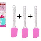 Kit Com 3 Unidades Espátula Pão Duro De Silicone Cabo Acrílic