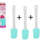Kit Com 3 Unidades Espátula Pão Duro De Silicone Cabo Acrílic