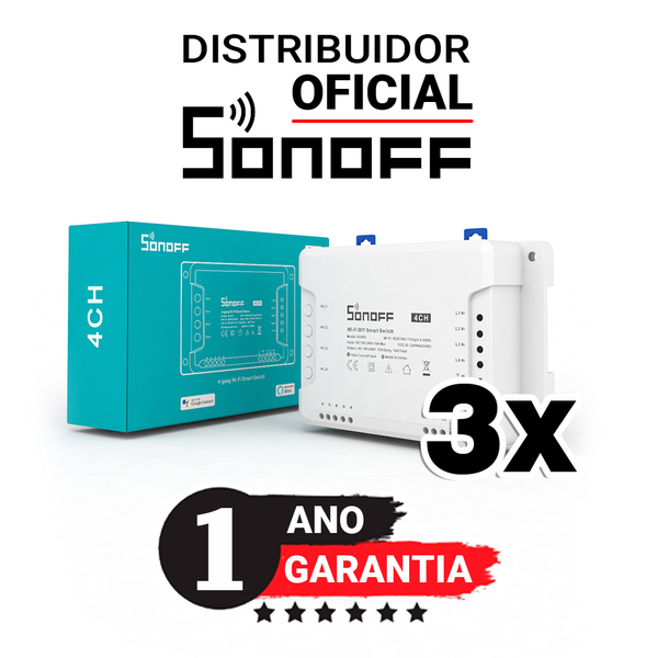 Kit Com 3 Unidades Sonoff 4ch R3