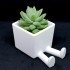 Kit Com 3 Vasinhos Para Suculenta Formato Pezinhos Sentados