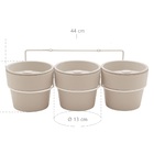 Kit Com 3 Vasos Autoirrigáveis E Suporte Bege Ou Kit Com 3 Va