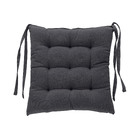 Kit Com 4 Almofada De Cadeira Futton Com Amarração 40x40cm Preto