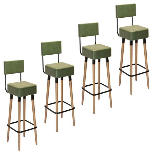 Kit Com 4 Banqueta Barcelona Variação Verde