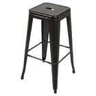 Kit Com 4 Banqueta Tolix Iron Design Industrial Preto  76 Cm