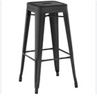 Kit Com 4 Banqueta Tolix Iron Design Industrial Preto  76 Cm