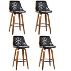 Kit Com 4 Banquetas Para Cozinha Milão Preto