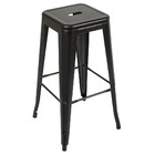 Kit Com 4 Banquetas Tolix Iron Alta - A?o Carbono Preta