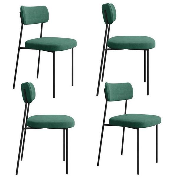 Kit Com 4 Cadeira Mila Veludo Verde - Fdecor