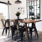 Kit Com 4 Cadeira Tolix Iron Aço Carbono Industrial - Preto