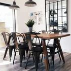 Kit Com 4 Cadeira Tolix Iron Aço Carbono Industrial - Preto