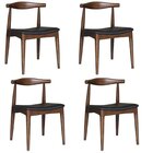 Kit Com 4 Cadeiras Carina Para Sala De Jantar Madeira Escura