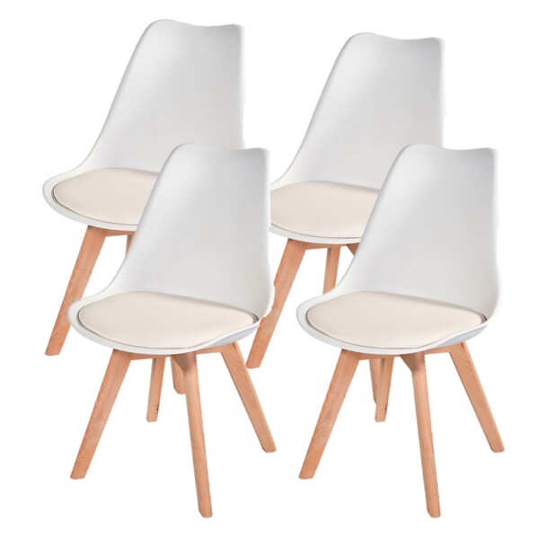 Kit Com 4 Cadeiras Charles Eames Leda - Branca