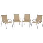 Kit Com 4 Cadeiras Colombia Para Área Externa Em Aluminio E F