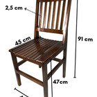 Kit com 4 Cadeiras de Madeira Maciça Bege