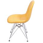 Kit Com 4 Cadeiras Dkr Botonê Amarela Com Base Cromada - Or D